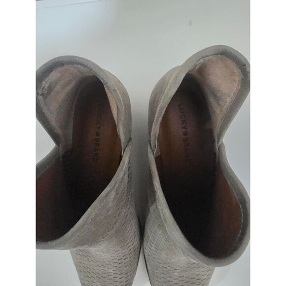 Lucky Brand Women's Baley Ankle Boot Gray Suede Bottie Brindle Rodeo Size 9.5 - Picture 4 of 6